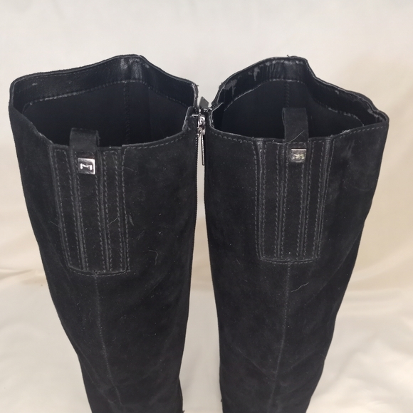 Marc Fisher Suede Knee High Supple Soft Leather Black Equestrian Riding Boot - Picture 9 of 11